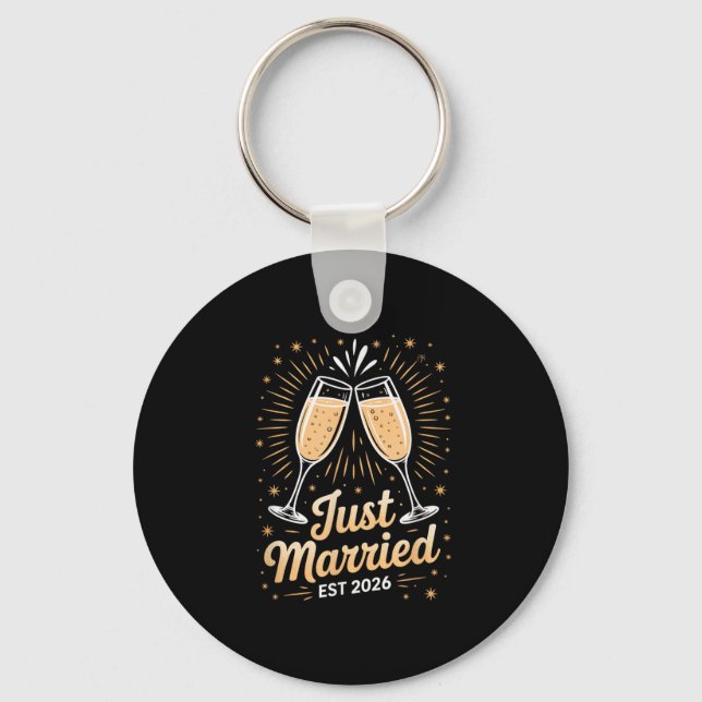 Porte-clés Funny Just Married Newlywed Honeymoon Couple 2026  (Recto)