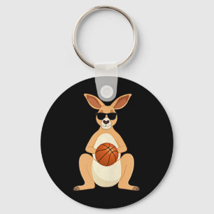 Porte-clés Funny Kangaroo Portant Des Sungles Jouant Au Baske