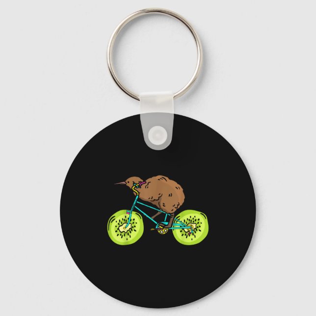 Porte-clés Funny Kiwi Biker Cycling Gift New Zealand  (Recto)