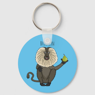 Porte-clés Funny lion tailed macaque monkey cartoon