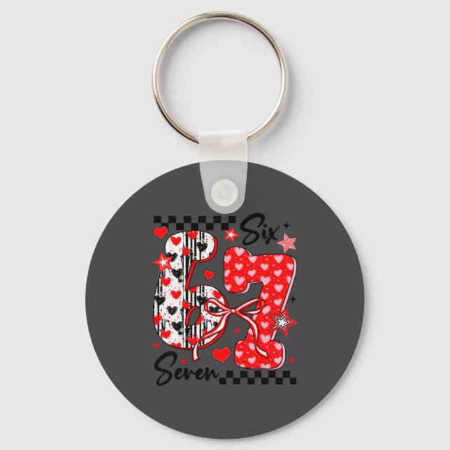 Porte-clés Funny Meme Valentine Six Seven 67 Valentines Heart (Recto)