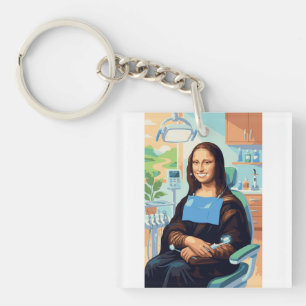 Porte-clés Funny Mona Lisa Dentist Dental Office Art Decor -