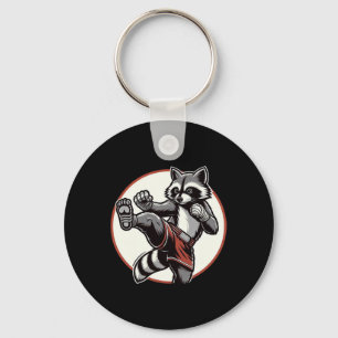 Porte-clés Funny Muay Thai Raccoon Thai Boxe Arts martiaux