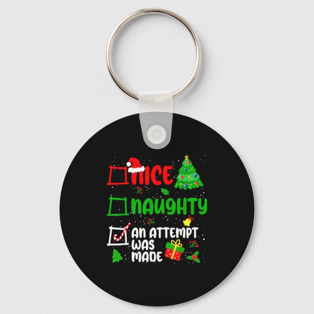 Porte-clés Funny Nice Naughty An Attempt Was Made List Xmas S (Recto)