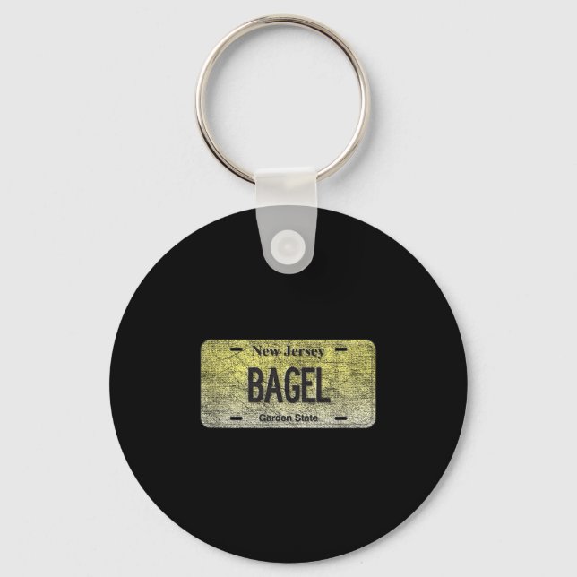 Porte-clés Funny Nj State Vanity License Plate Bagel  (Recto)