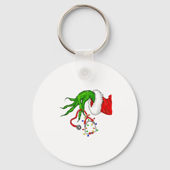 Porte-clés Funny Nurse Christmas Stethoscope Nurses Xmas Ligh (Recto)