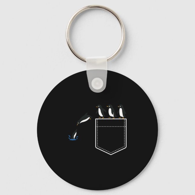 Porte-clés Funny Penguin Cket Cute Diving Penguin Animal Love (Recto)