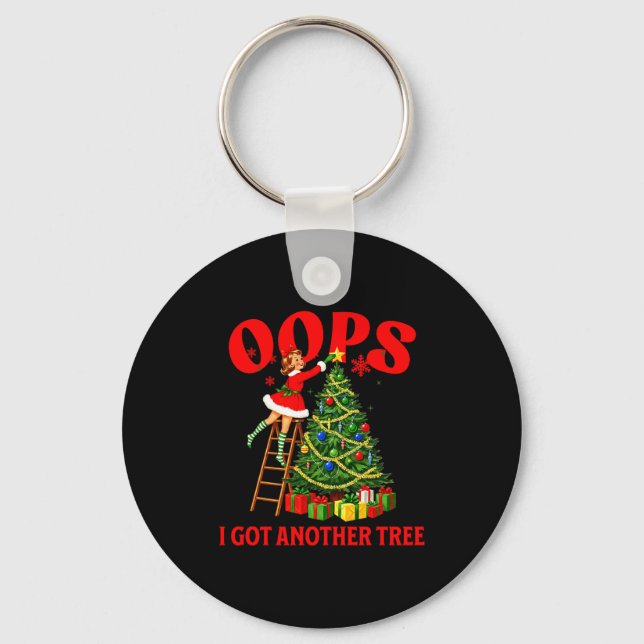 Porte-clés Funny Retro Christmas Oops I Got Another Tree Prem (Recto)