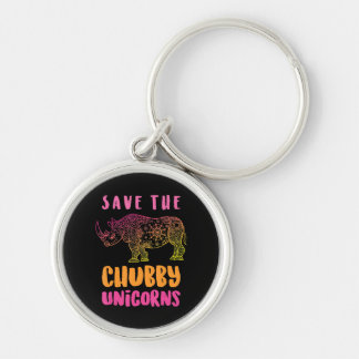 Porte-clés Funny Rhino Sauver Chubby Unicorns Droits des anim