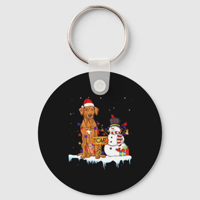 Porte-clés Funny Rhodesian Ridgeback Dog Christmas Snowman Xm (Recto)