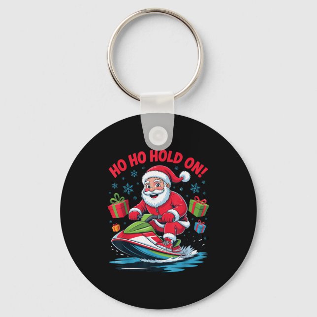 Porte-clés Funny Santa Jet Skiing Lover Christmas Xmas Pajama (Recto)