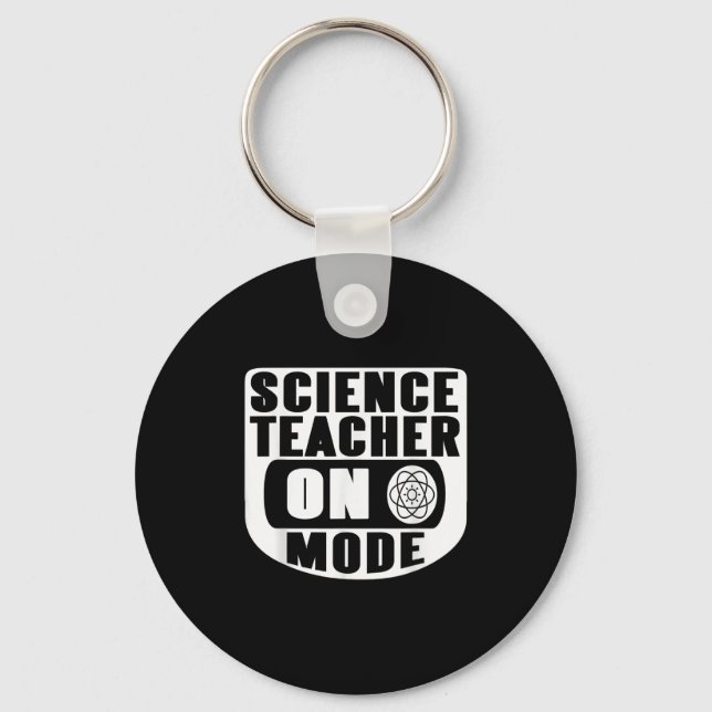 Porte-clés Funny Science Teacher On Mode Activated With Atom  (Recto)