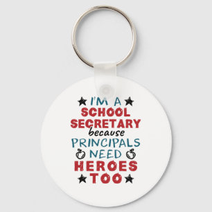 Porte-clés Funny Secrétaire d'école Héros appréciation