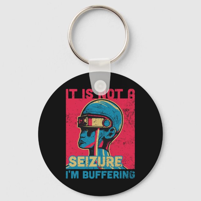 Porte-clés Funny Seizure - Ruban pourpre pour l'Epilepsie (Recto)