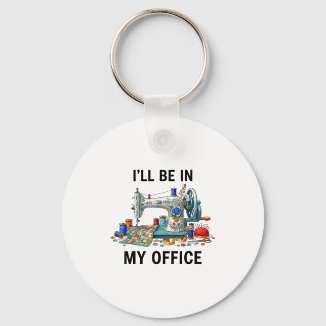 Porte-clés Funny Sewing Sewer My Office Quilt Quilting Patter (Recto)