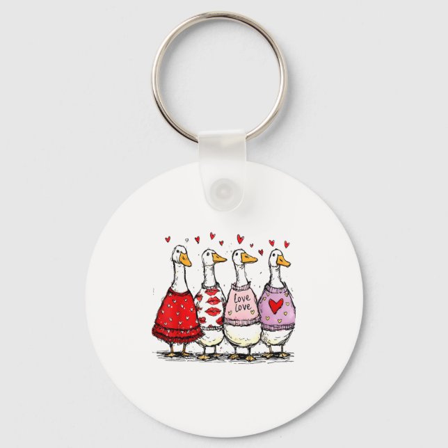 Porte-clés Funny Silly Goose Valentine Trendy Valentine's Day (Recto)
