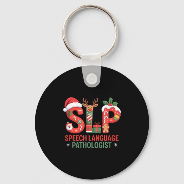 Porte-clés Funny Slp Christmas Speech Language Pathologist Ho (Recto)