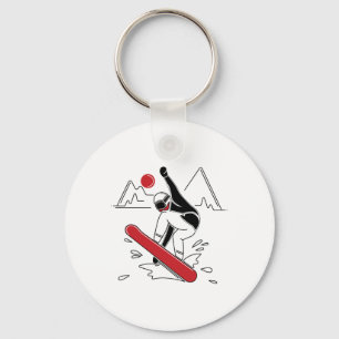 Porte-clés Funny Snowboard Shirt - Amateurs de snowboard Gif
