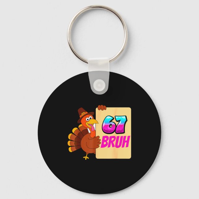 Porte-clés Funny Thanksgiving 67 Baseball Drip Gobble Turkey  (Recto)