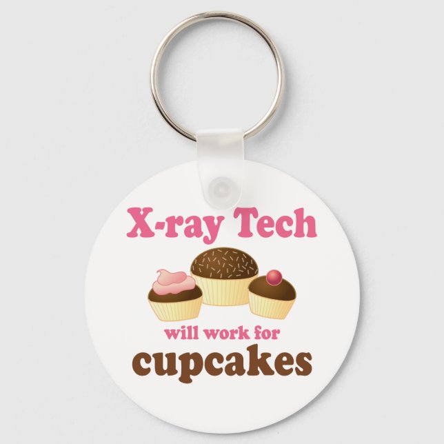 Porte-clés Funny travaillera pour Cupcakes X-ray Tech (Recto)