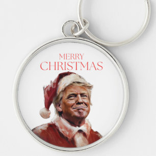 Porte-clés Funny Trump Santa Claus Carte de Noël
