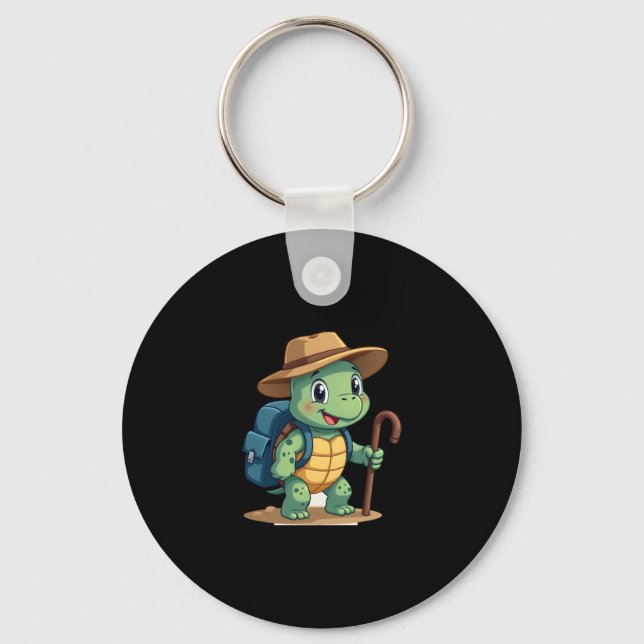 Porte-clés Funny Turtle Hiking Graphic Camping Lover Adventur (Recto)