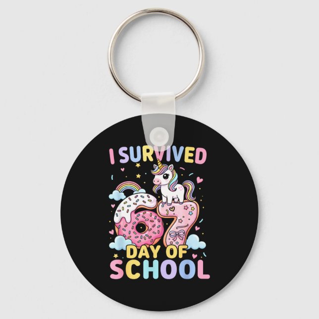 Porte-clés Funny Unicorn I Survived 67 Days Of School Meme Fo (Recto)