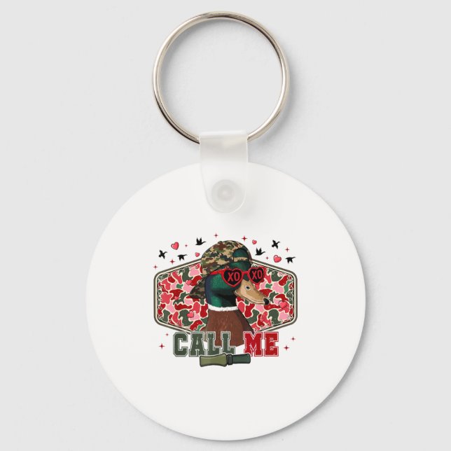 Porte-clés Funny Valentine's Day Boy Duck Hunting Call Me Tod (Recto)