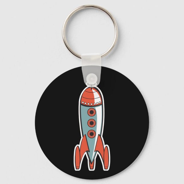 Porte-clés fusée spatiale rétro (Recto)
