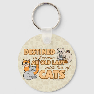 Porte-clés Futur Crazy Cat Lady Drôle Dire