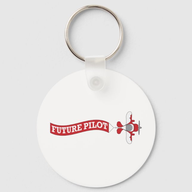 Porte-clés Futur pilote - Avion avec bannière (Recto)
