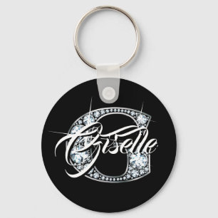 Porte-clés G Faux Diamond Bling Monogram