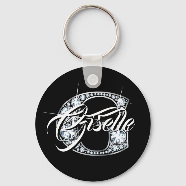 Porte-clés G Faux Diamond Bling Monogramme (Recto)