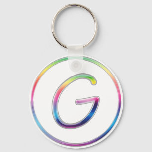 Porte-clés G Porte - clé de monogramme arc-en-ciel