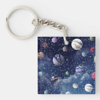 Porte-clés Galaxie bleue
