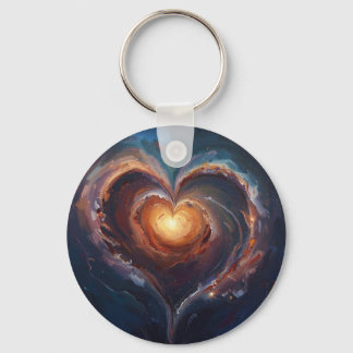 Porte-clés Galaxie de l'Amour au Cœur Cosmique – Romance de l