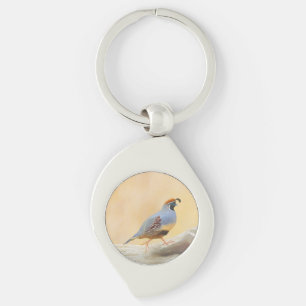 Porte-clés Gambrel's Quail Painting Original Bird Art