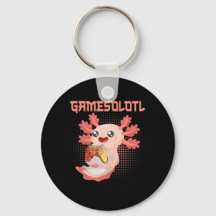 Porte-clés Gamesolotl Axolotl Vidéo Gamer Kawaii Pastel Goth