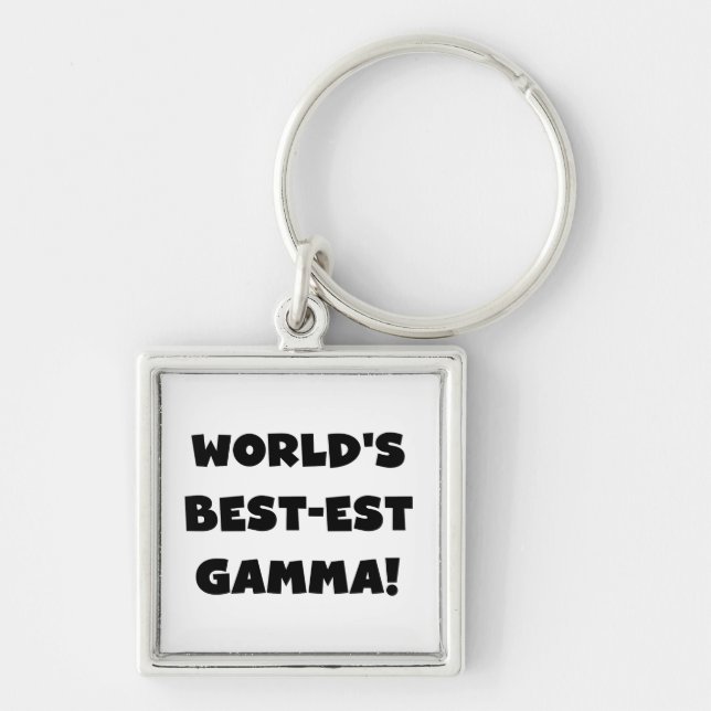 Porte-clés Gamma du Meilleur-est du monde noir et blanc (Devant)