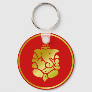 Porte-clés Ganesha d'or