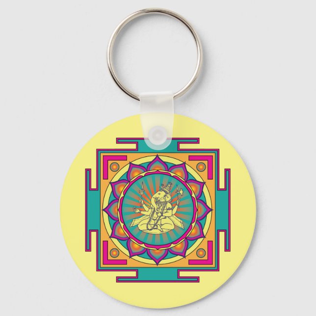 Porte-clés Ganesha Mandala (Recto)