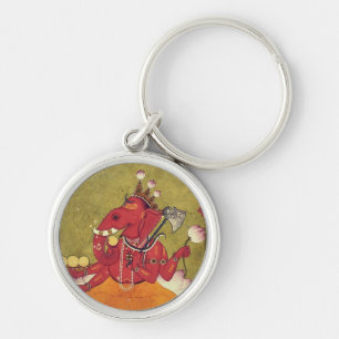 Porte-clés Ganesha sur le point de jeter son lotus