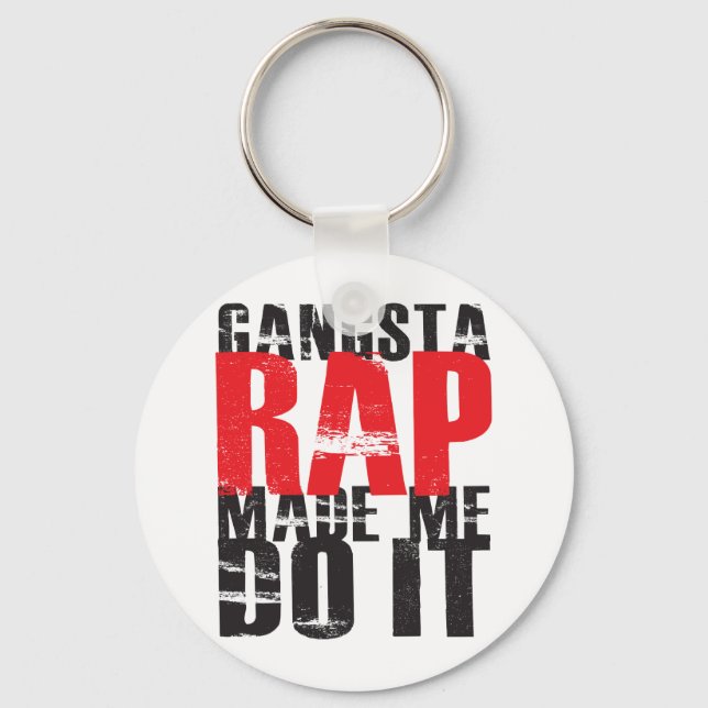 Porte-clés Gangsta Rap M'A Fait Le Faire - noir (Recto)