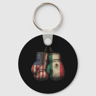 Porte-clés Gants de boxe de style vintage avec drapeaux USA e