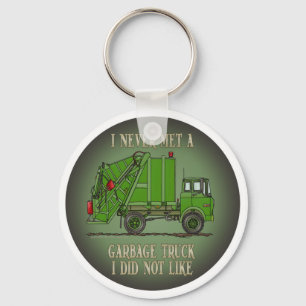 Porte-clés Garbage Truck Green Operator Quote Key Chain