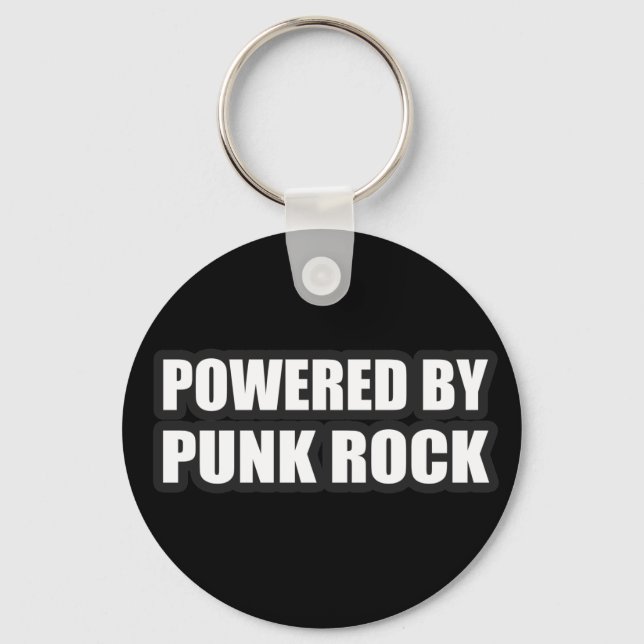 Porte-clés garçons filles POWERED BY PUNK ROCK music (Recto)