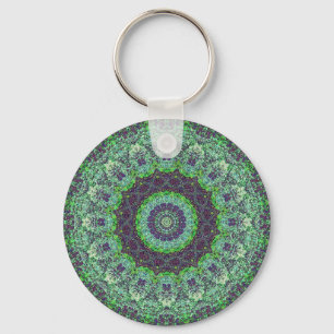 Porte-clés Garden Green Abstrait Mandala Porte - clé