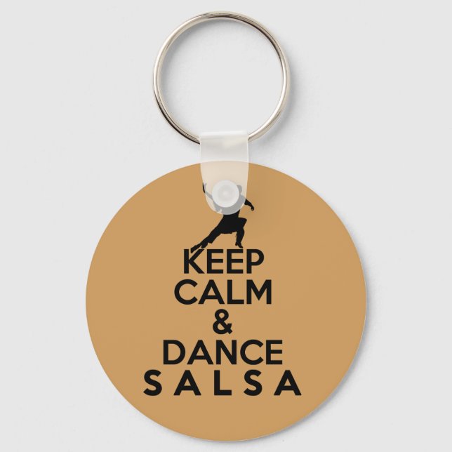 Porte-clés GARDER CALME ET DANSE cadeau SALSA (Recto)