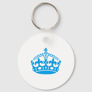 Porte-clés Gardez calme couronne bleue