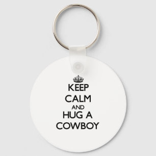Porte-clés Gardez le calme et étreignez un cowboy